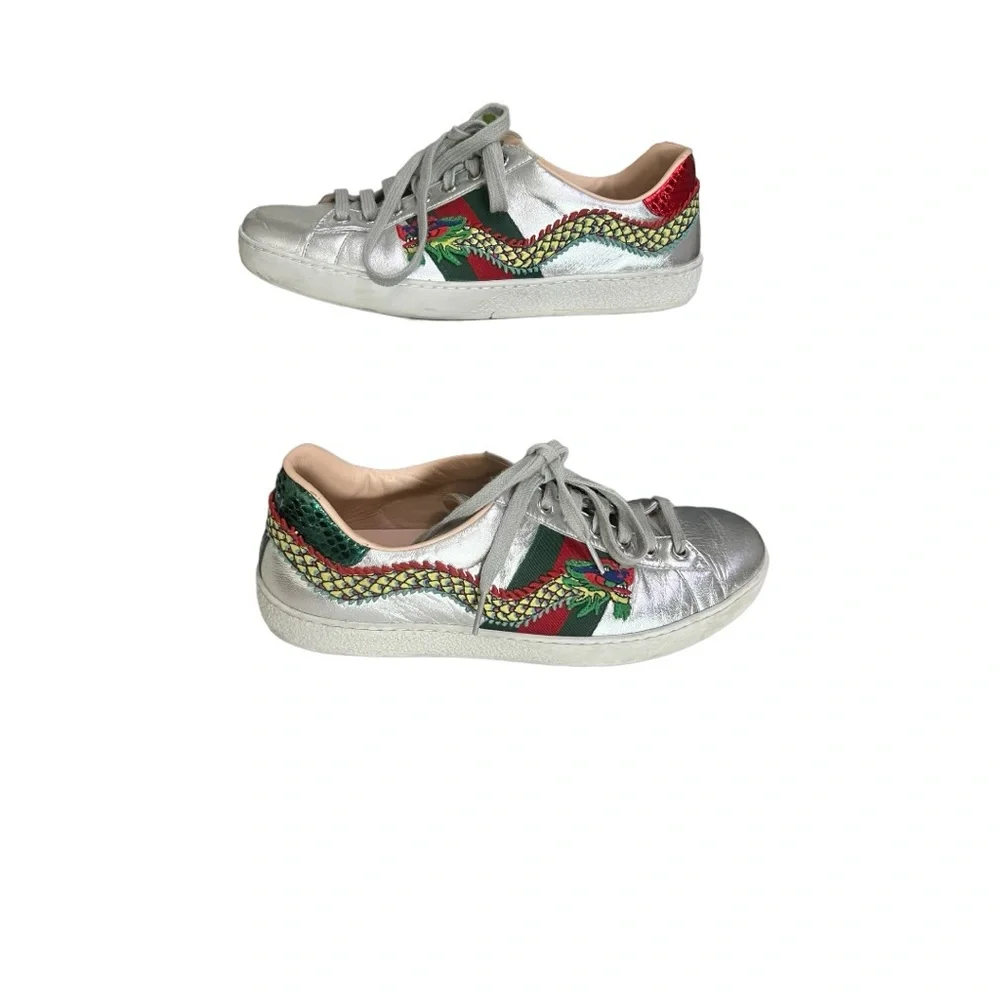 • Authenticity Guarantee
Gucci Ace Embroidered Men's Sneaker Silver Dragon shoes - Picture 4 of 16